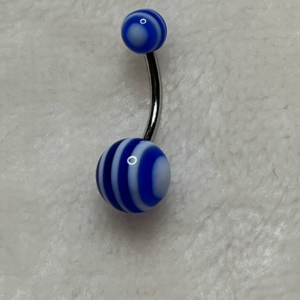 Blue/white belly ring NEW